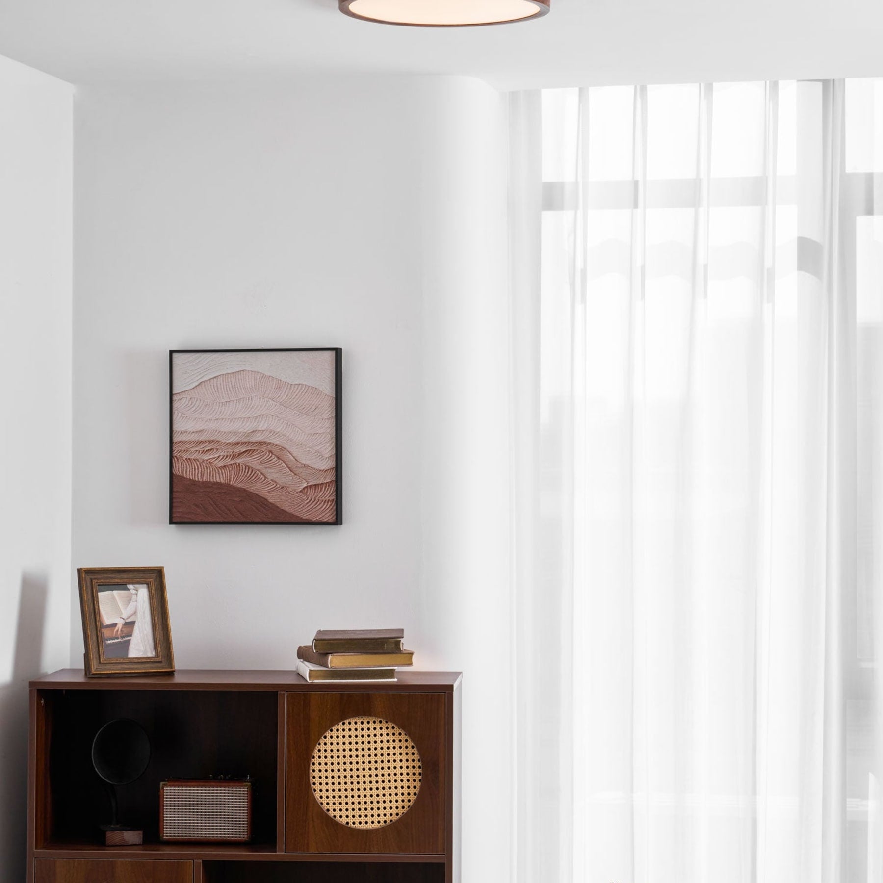 Minimalist Wood Flush Mount Ceiling Light With Slim Profile — Ashbury Home & Living