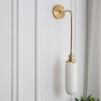 Vintage Brass Wall Light With Ceramic Detailing — Ashbury Home & Living