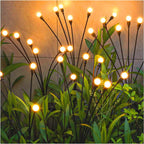 Solar Firefly Garden Lights Swaying LED Stake Lights Outdoor Waterproof Pathway Lights with Dusk to Dawn Sensor for Borders | Patio and Lawn
