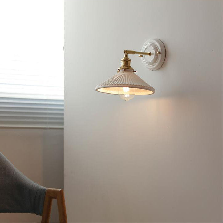 Vintage Ceramic Wall Light With Warm LED Glow — Ashbury Home & Living