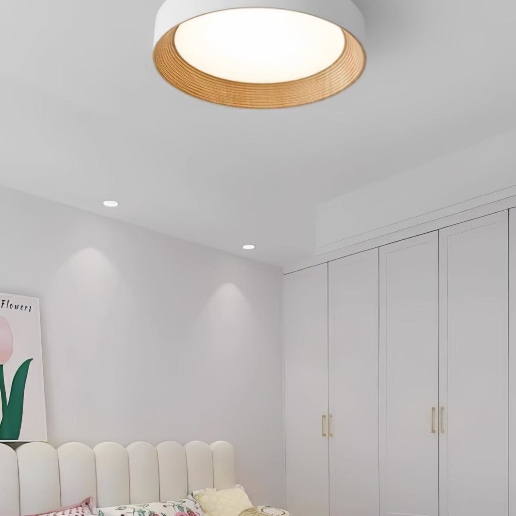 Scandinavian Wood Flush Mount Ceiling Light for Living Room — Ashbury Home & Living