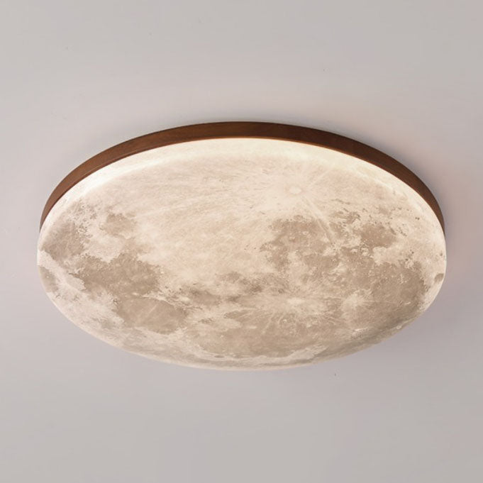 Modern Wood Flush Mount Ceiling Light With Solid Wood Trim — Ashbury Home & Living