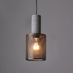 Industrial Concrete Pendant Light With Warm LED Glow in Model C ∅ 4.7″ x H 10.2″ / Dia 12cm x H 26cm — Ashbury Home & Living