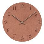Silent Wall Clock Nordic Minimalist Non-Ticking MDF Wall Clock with Walnut Wood Hands Modern Round Clock for Living Room, Kitchen and Office