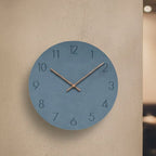 Silent Wall Clock Nordic Minimalist Non-Ticking MDF Wall Clock with Walnut Wood Hands Modern Round Clock for Living Room, Kitchen and Office