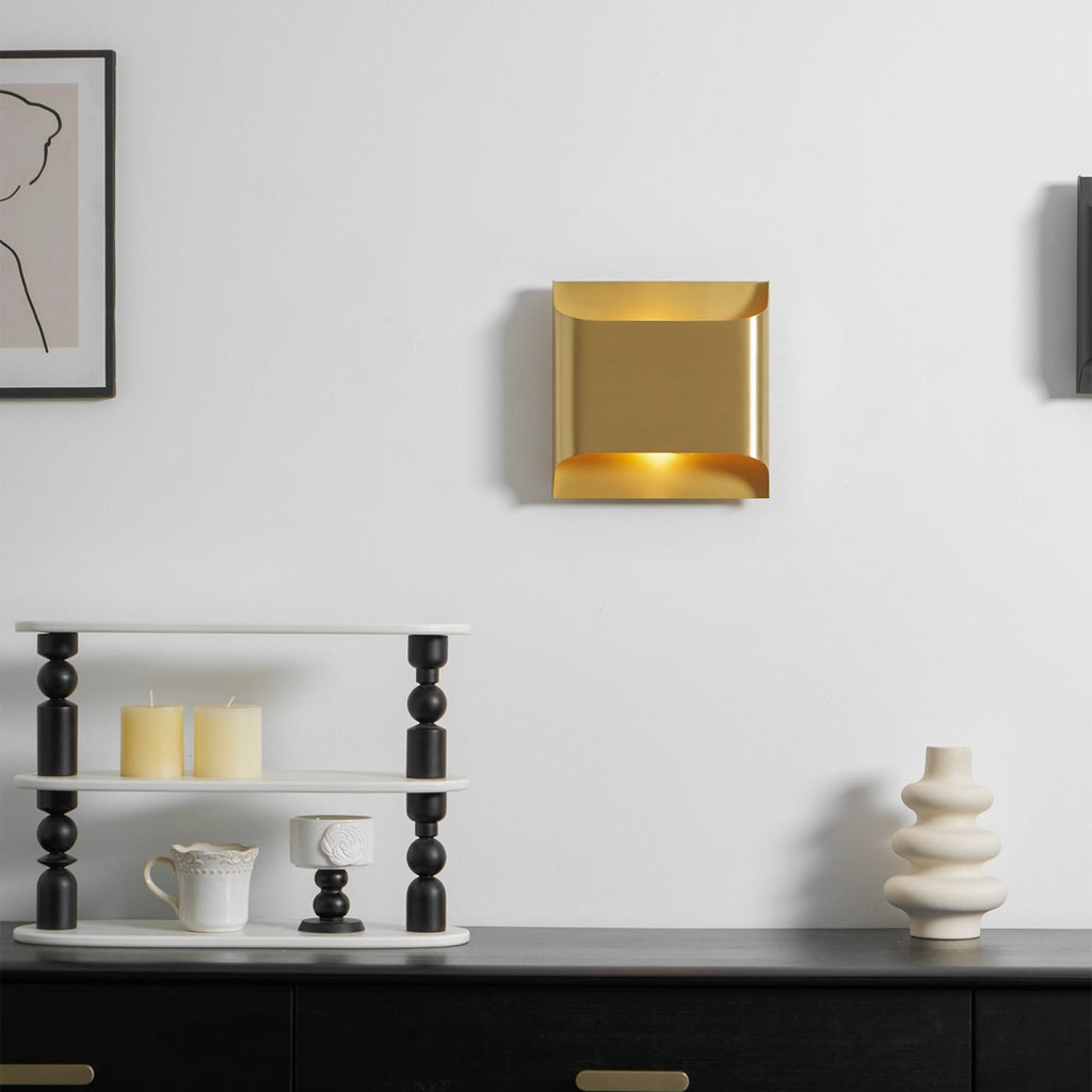 Modern Brass Wall Light With Warm LED Glow for Living Room — Ashbury Home & Living