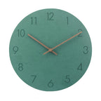 Silent Wall Clock Nordic Minimalist Non-Ticking MDF Wall Clock with Walnut Wood Hands Modern Round Clock for Living Room, Kitchen and Office
