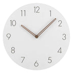 Silent Wall Clock Nordic Minimalist Non-Ticking MDF Wall Clock with Walnut Wood Hands Modern Round Clock for Living Room, Kitchen and Office