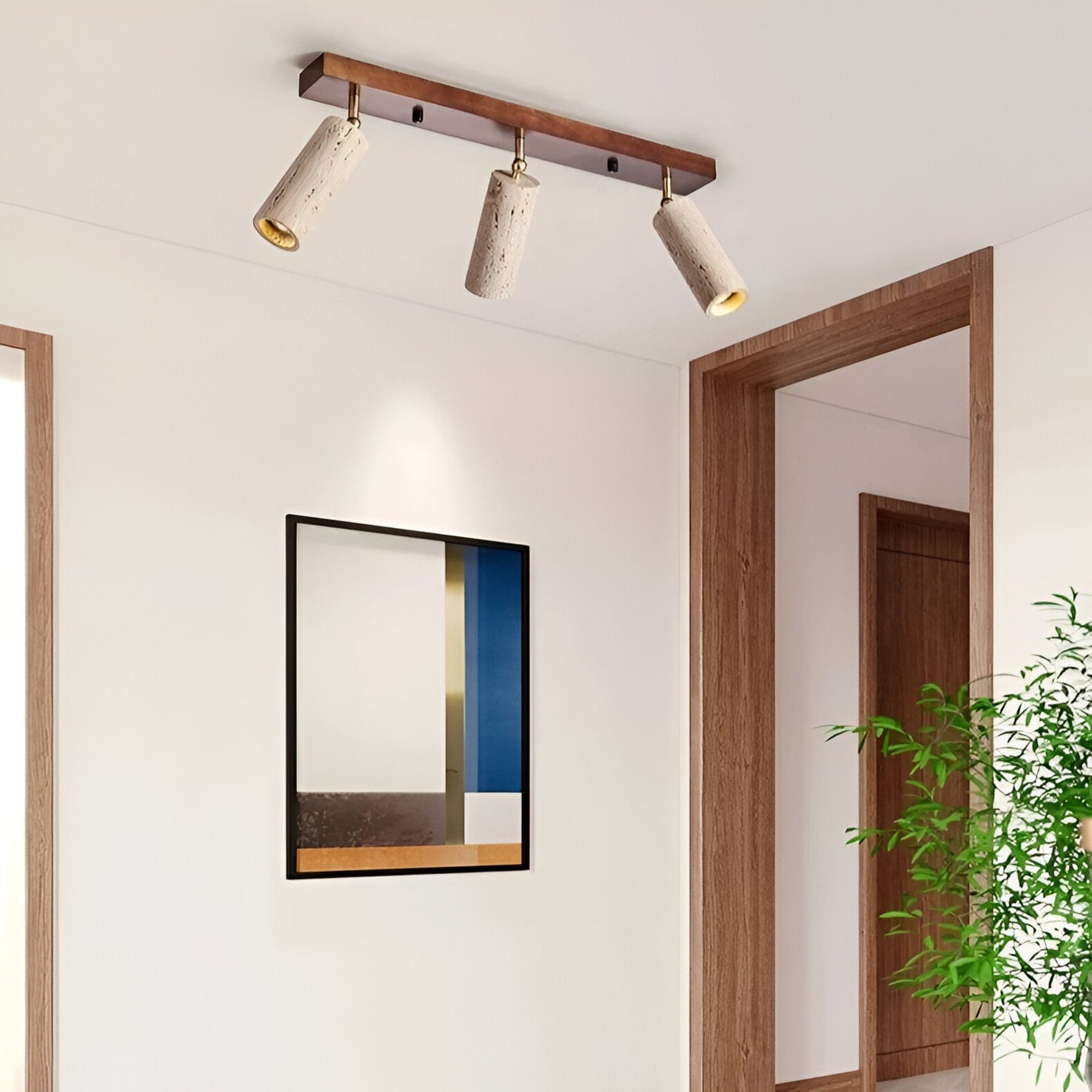 Modern Stone Linear Ceiling Light With Warm White Glow — Ashbury Home & Living
