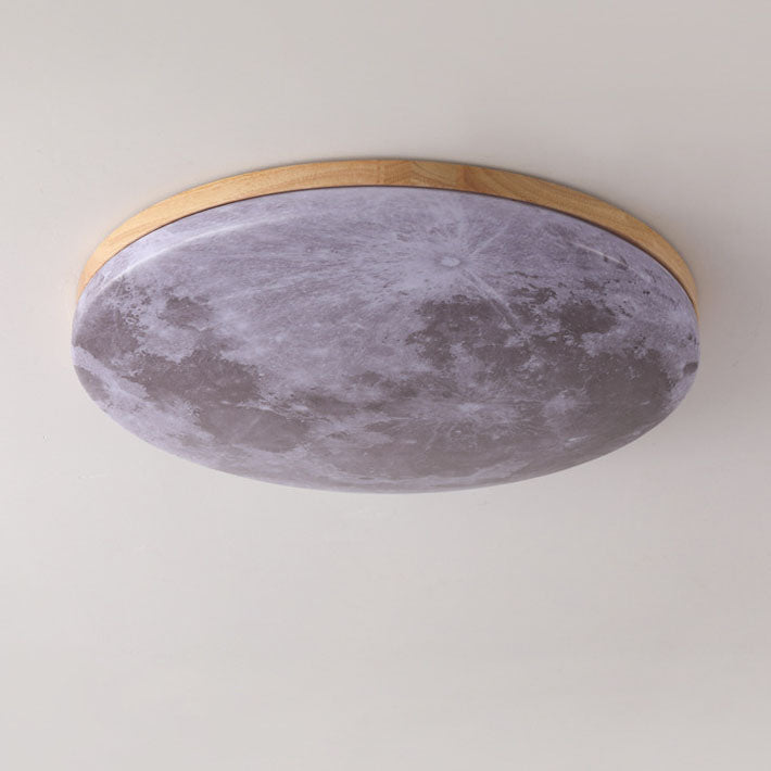 Modern Wood Flush Mount Ceiling Light With Solid Wood Trim — Ashbury Home & Living