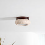 Minimalist Travertine Flush Mount Ceiling Light — Ashbury Home & Living