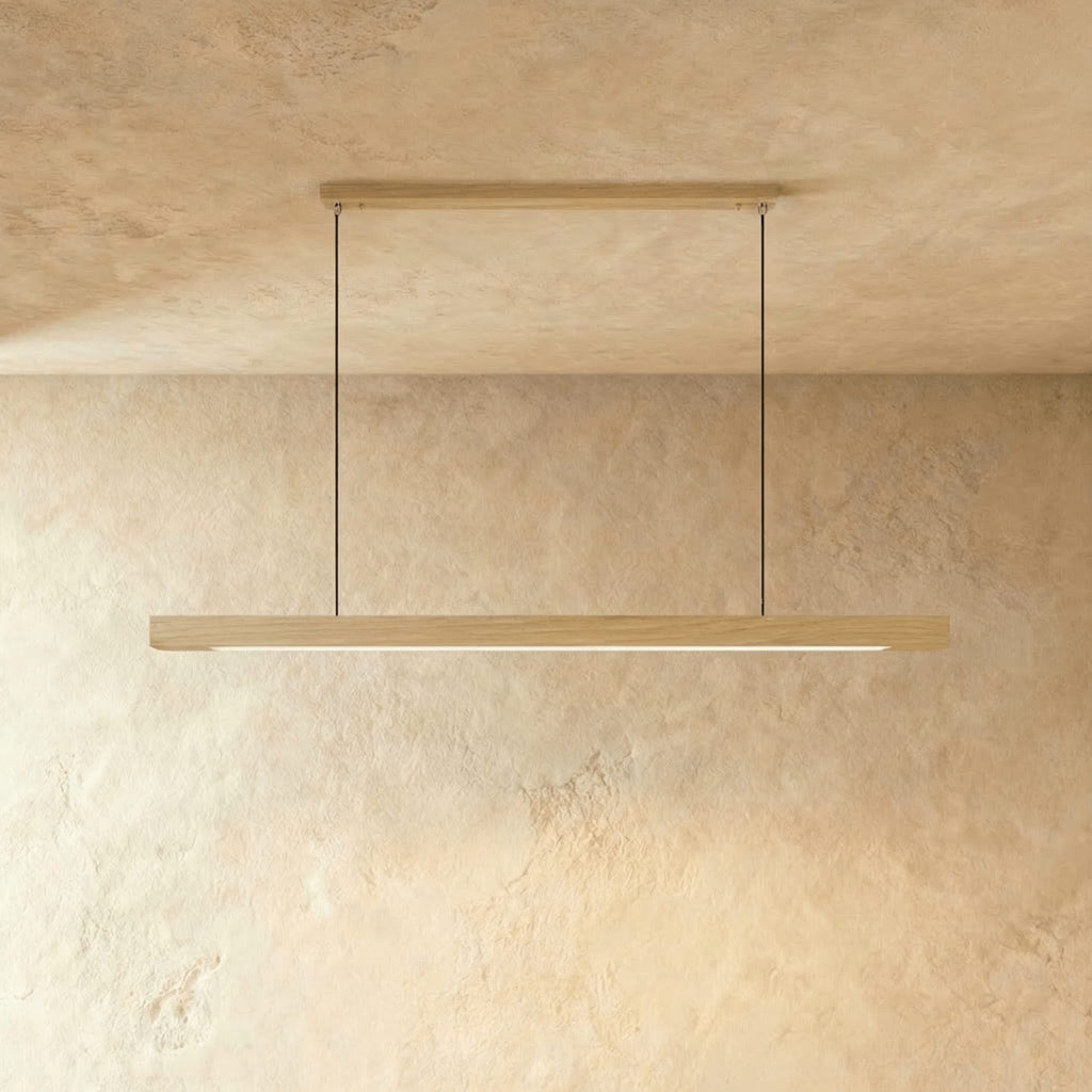Minimalist Wood Pendant Light With Warm Daylight Glow For Dining Room — Ashbury Home & Living