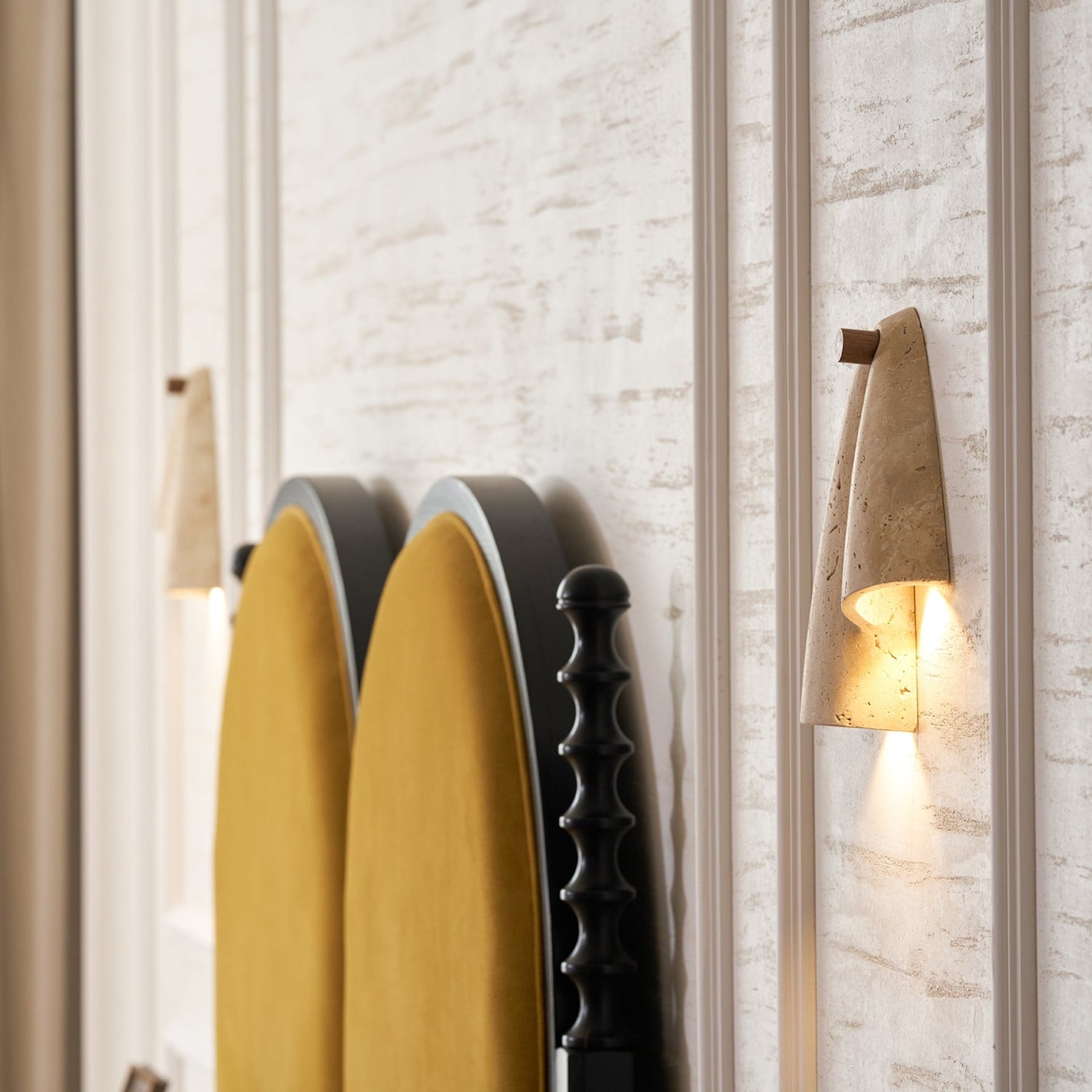 Modern Travertine Wall Light With Warm LED Glow — Ashbury Home & Living