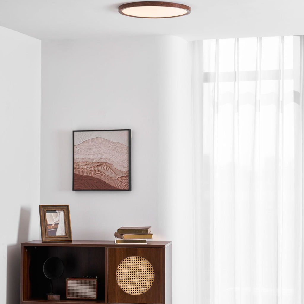 Minimalist Wood Flush Mount Ceiling Light With Slim Profile — Ashbury Home & Living