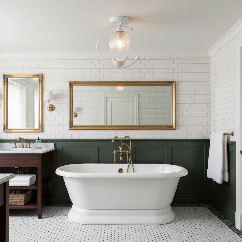 Contemporary Solid Brass Flush Mount Ceiling Light — Ashbury Home & Living