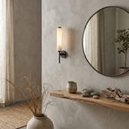 Modern Metal and Faux Alabaster Wall Light for Living Room — Ashbury Home & Living