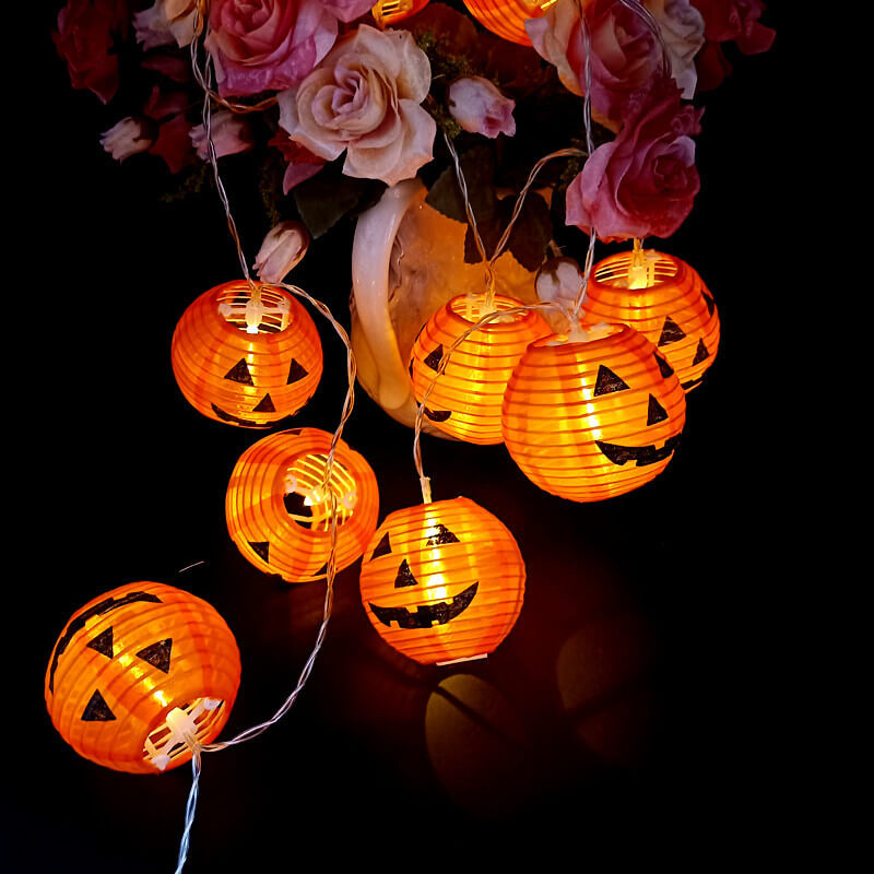 Halloween Pumpkin Lantern String Lights Outdoor Waterproof LED Fairy Lights Jack O Lantern Garland for Garden | Porch and Party Decoration