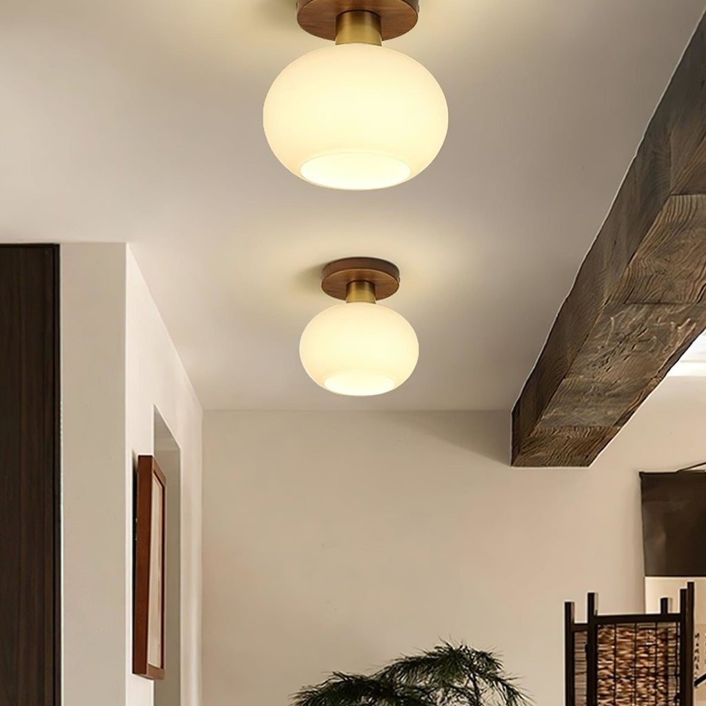 Modern Solid Wood Semi-Flush Ceiling Light for Living Room — Ashbury Home & Living