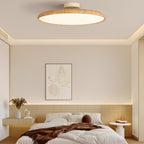 Scandinavian Wood-Effect Flush Mount Ceiling Light With Tri-Colour Glow — Ashbury Home & Living