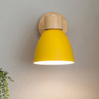 Minimalist Wooden Cone Wall Sconce LED Light With Conical Shade