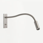 Modern Metal Wall Light for Bedroom and Home Office in Nickel — Ashbury Home & Living