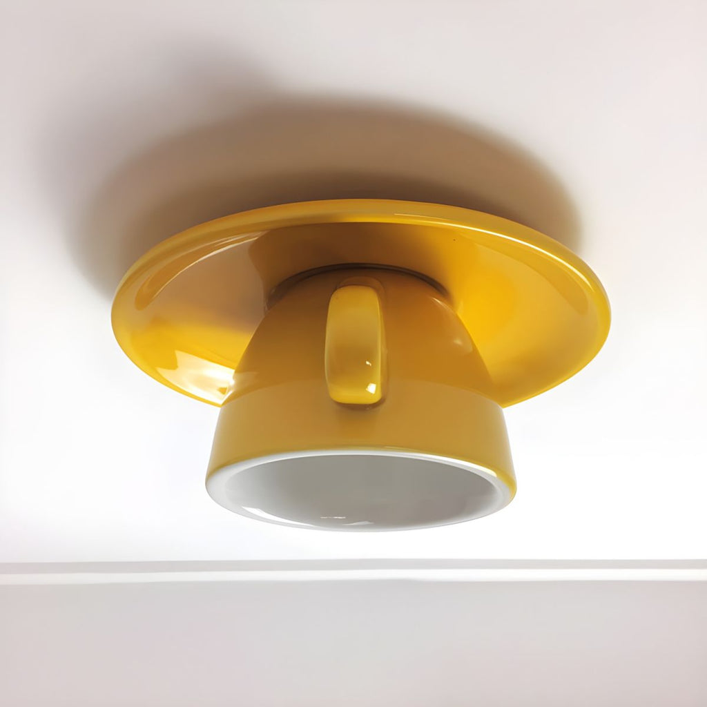 Modern Ceramic Semi-Flush Mount Ceiling Light in Yellow — Ashbury Home & Living