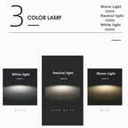 Nordic Round LED Ceiling Light Wood and Metal Semi Flush Ceiling Lamp with Colour Temperature Options for Hallway | Bedroom and Living Room