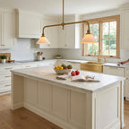 Modern Brass Pendant Light With Ceramic Shades for Dining Room — Ashbury Home & Living