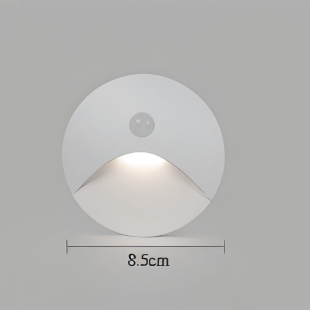 Contemporary Matte Metal Wall Light With Motion Sensor Option for Hallways in White — Ashbury Home & Living