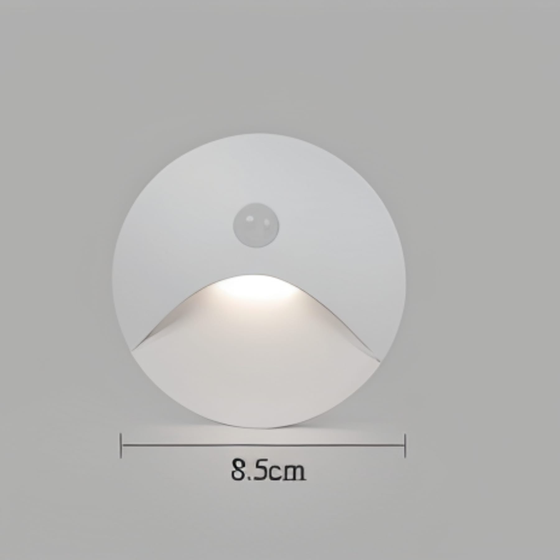Contemporary Matte Metal Wall Light With Motion Sensor Option for Hallways in White — Ashbury Home & Living
