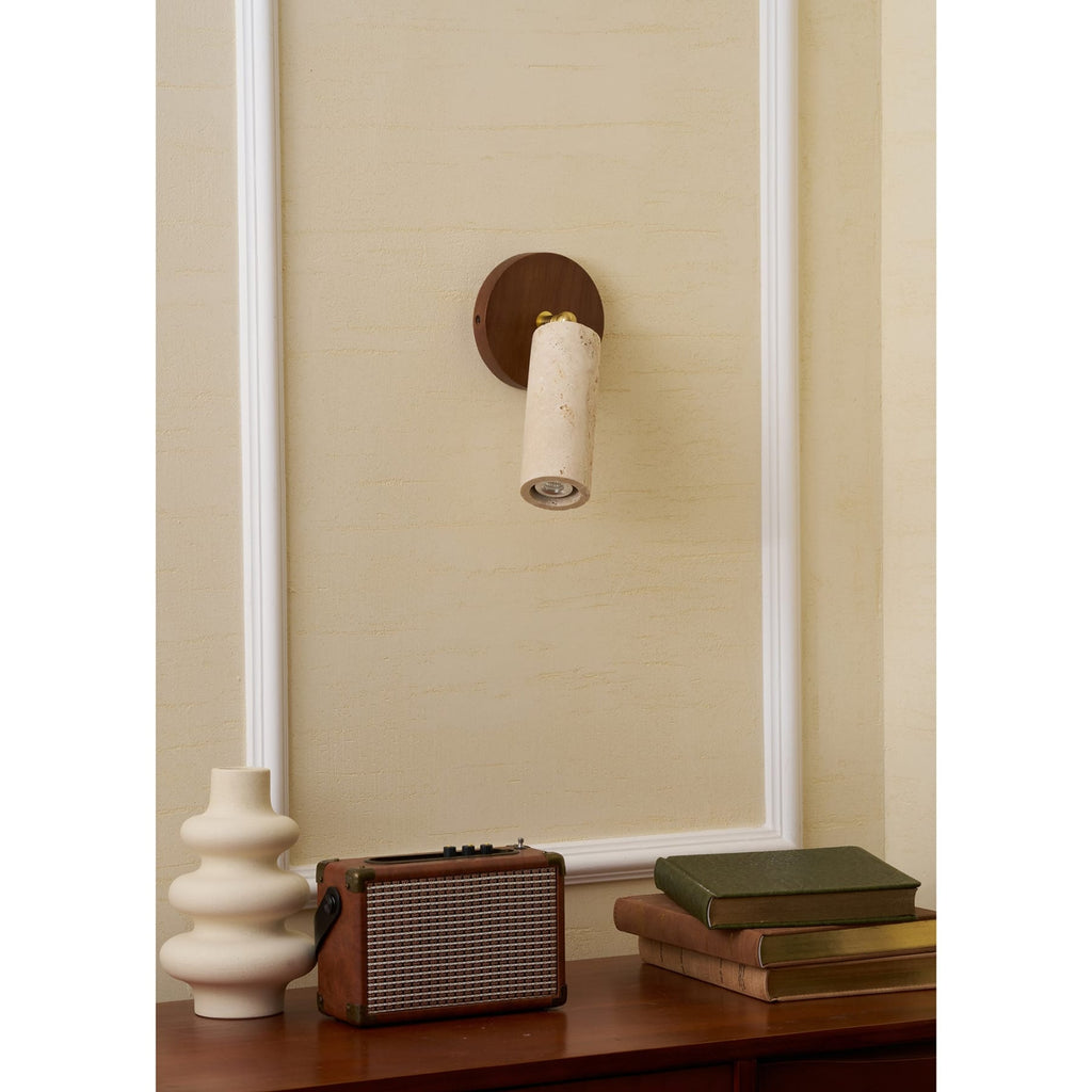 Modern Travertine Wall Light With Warm LED Glow — Ashbury Home & Living
