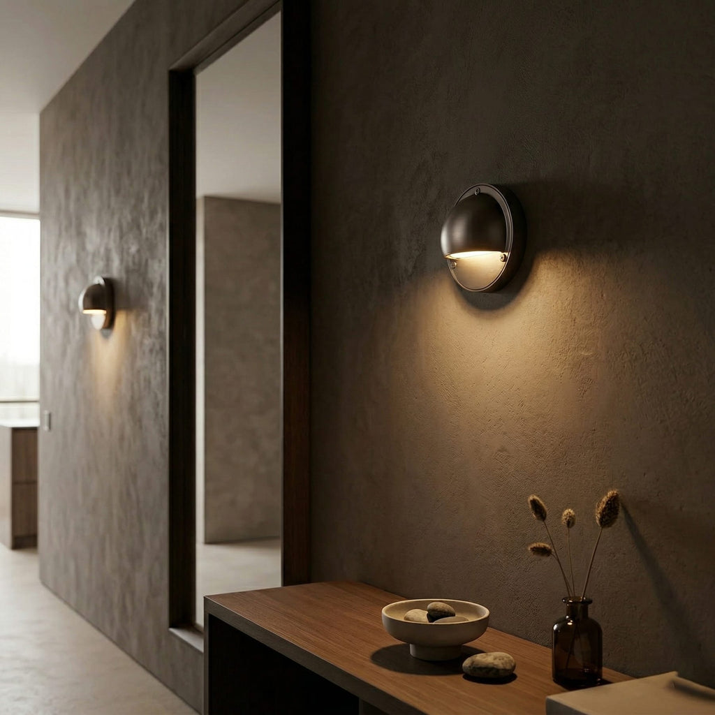 Contemporary Copper Wall Light With Dimmable Tri-Colour Glow — Ashbury Home & Living