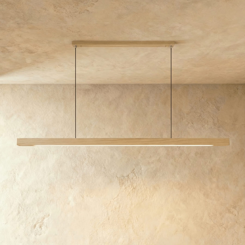 Minimalist Wood Pendant Light With Warm Daylight Glow For Dining Room — Ashbury Home & Living