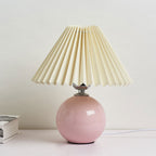 Nordic Ceramic Table Lamp With Pleated Fabric Shade