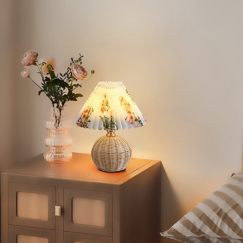 Bohemian Rattan Table Lamp With Tri-Colour Warm Light — Ashbury Home & Living