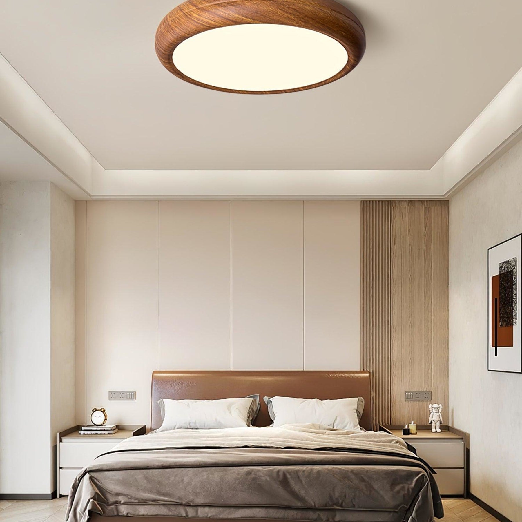 Scandinavian Wood Flush Mount Ceiling Light for Living Room — Ashbury Home & Living