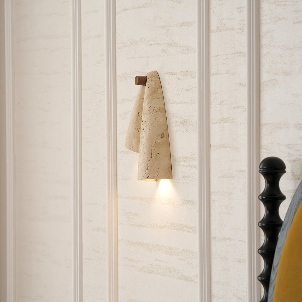 Modern Travertine Wall Light With Warm LED Glow — Ashbury Home & Living