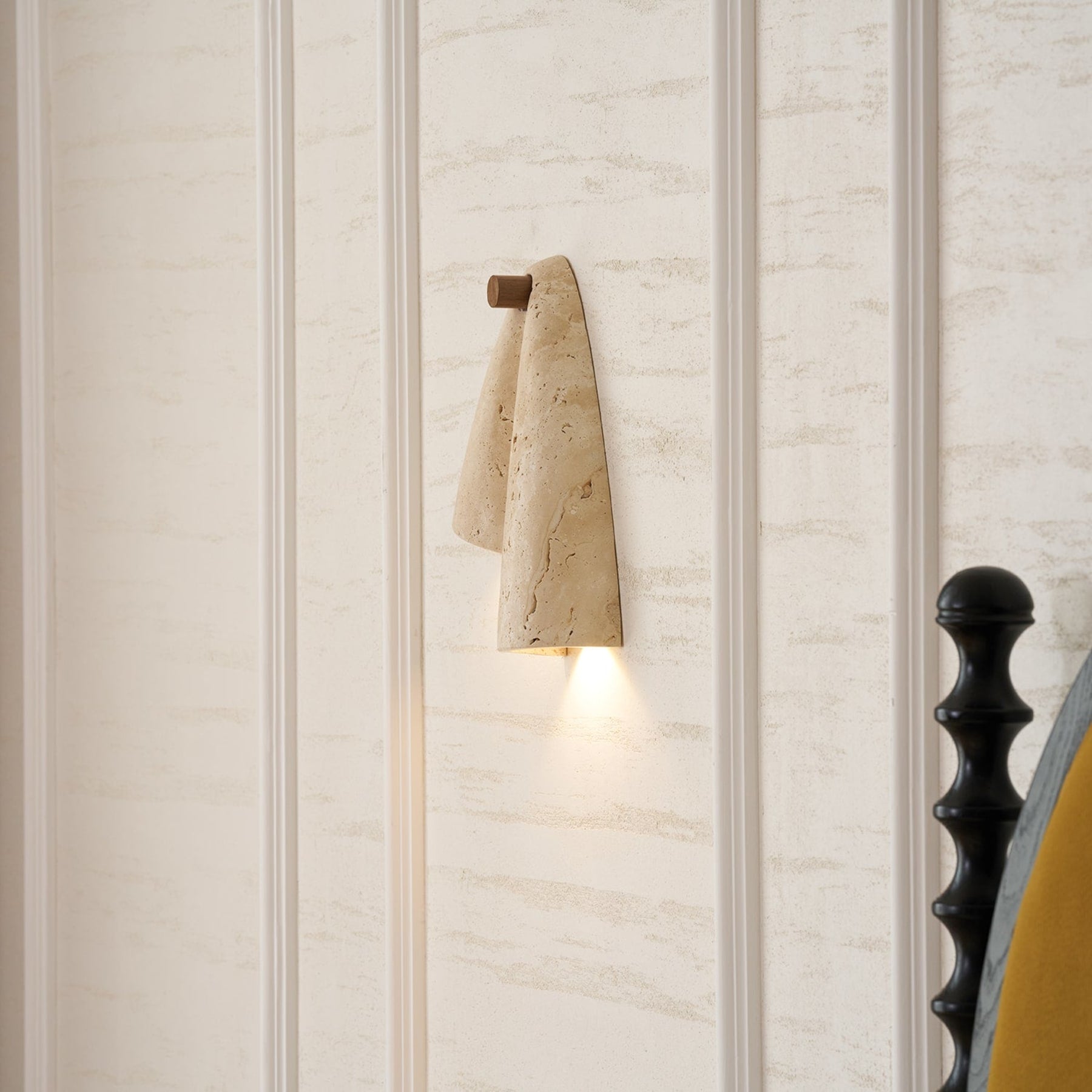Modern Travertine Wall Light With Warm LED Glow — Ashbury Home & Living