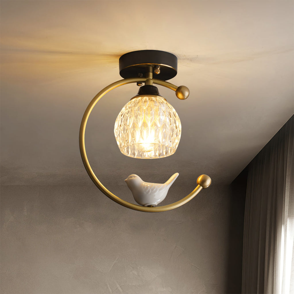 Contemporary Solid Brass Flush Mount Ceiling Light — Ashbury Home & Living