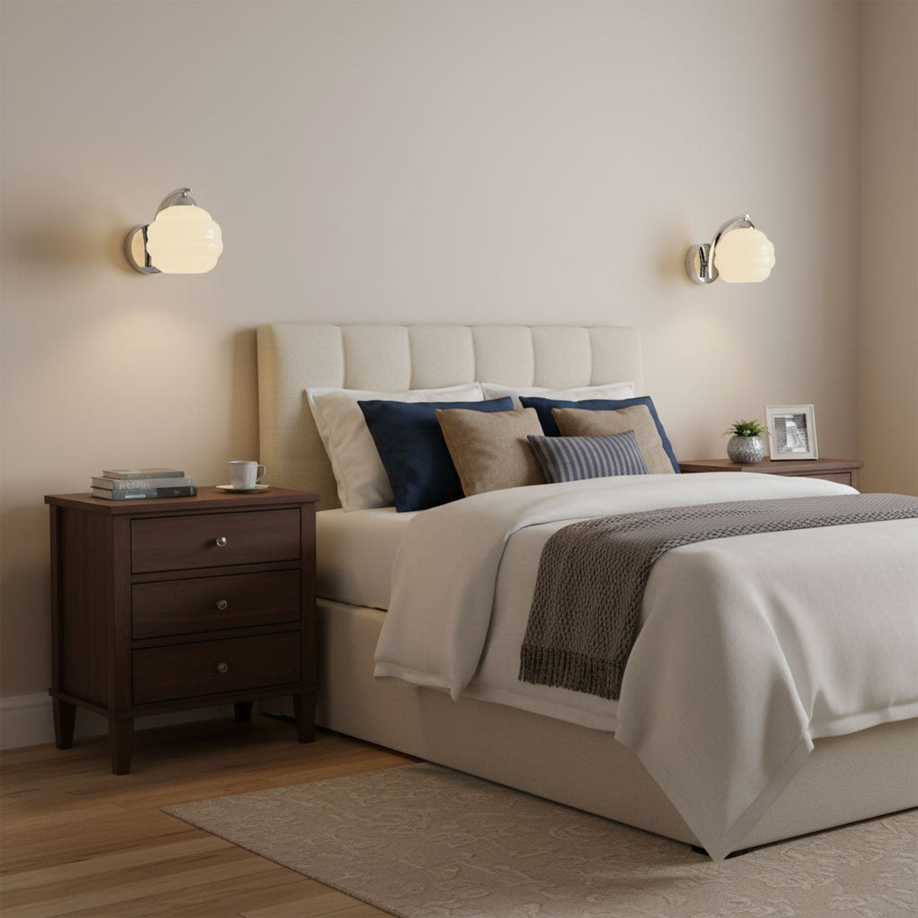 Contemporary Wrought Iron and Glass Wall Light With Warm LED Glow — Ashbury Home & Living