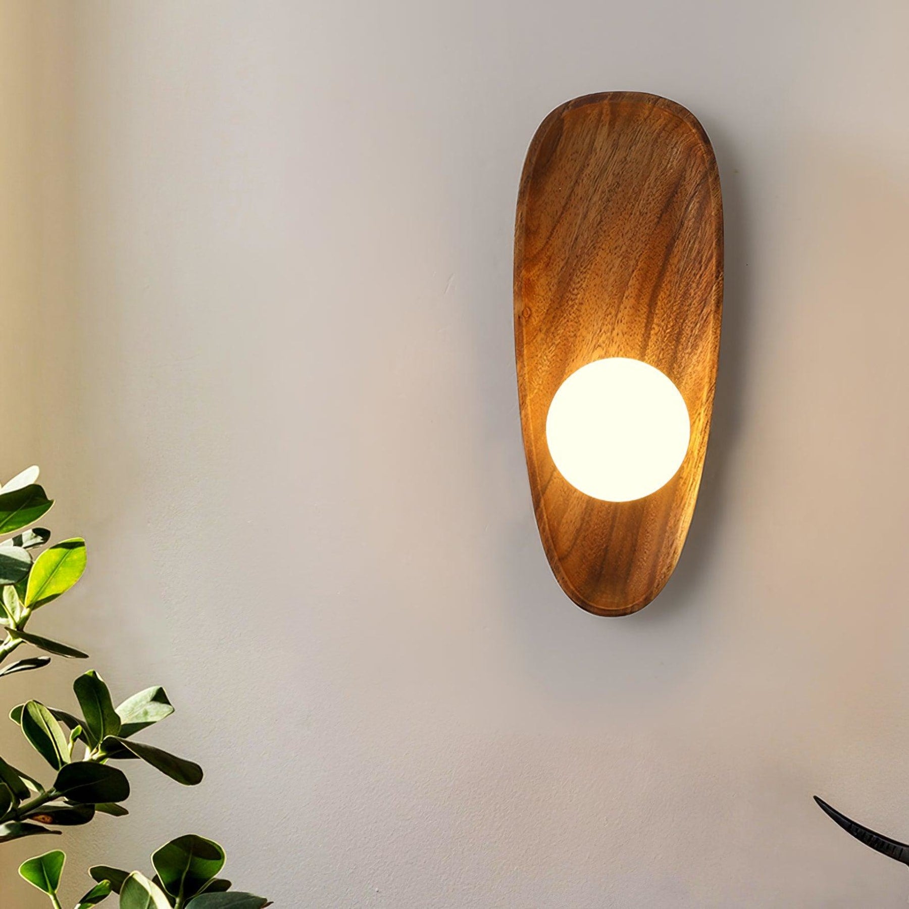 Modern Wood and Glass Wall Light for Living Room — Ashbury Home & Living