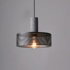 Industrial Concrete Pendant Light With Warm LED Glow in Model F ∅ 9.8″ x H 7.9″ / Dia 25cm x H 20cm — Ashbury Home & Living
