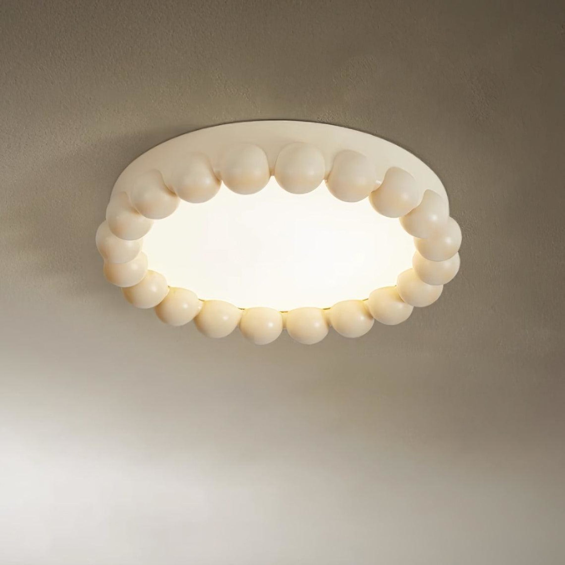 Modern Flush Mount Ceiling Light for Living Room and Bedroom in Beige — Ashbury Home & Living