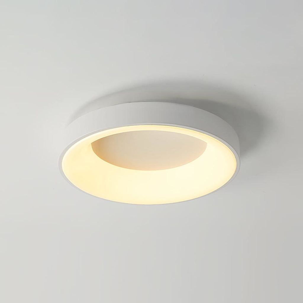 Modern Wrought Iron Flush Mount Ceiling Light With Tri-Colour LED Glow in White — Ashbury Home & Living