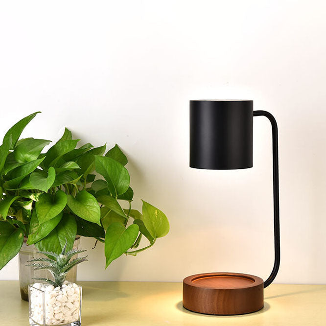 Candle Warmer Lamp Dimmable Wooden Base Electric Wax Melt Lamp with Optional Timer Japanese Minimalist Table Lamp for Bedroom