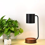 Candle Warmer Lamp Dimmable Wooden Base Electric Wax Melt Lamp with Optional Timer Japanese Minimalist Table Lamp for Bedroom