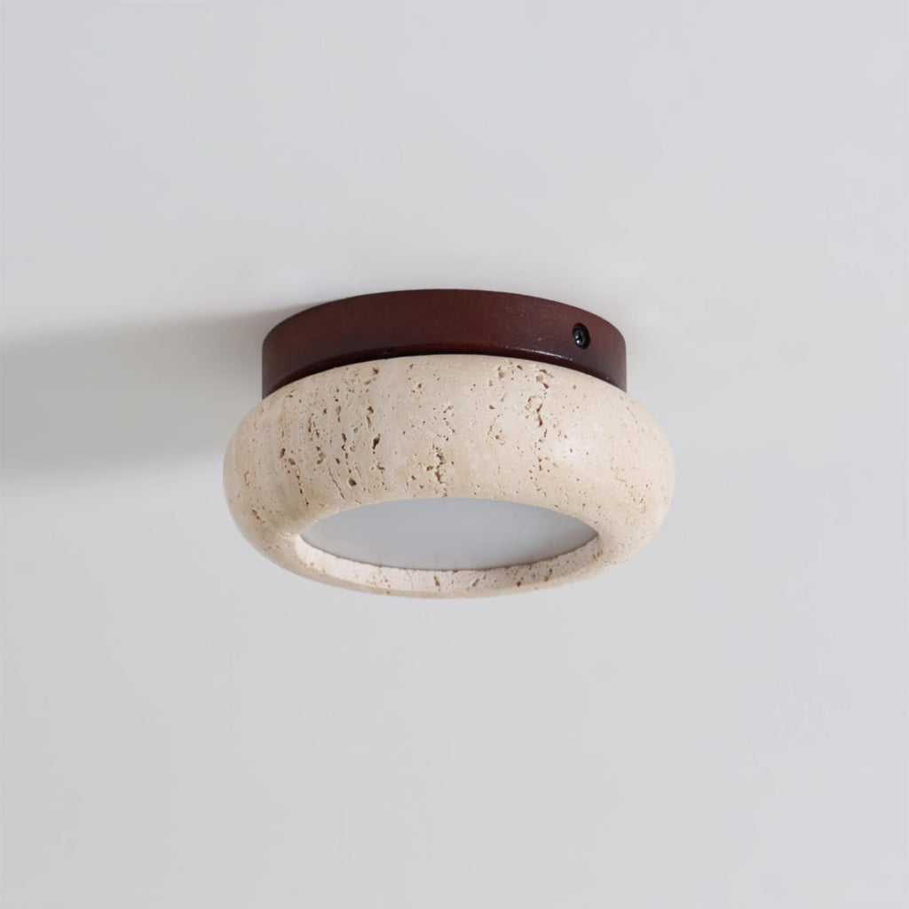 Minimalist Travertine Flush Mount Ceiling Light — Ashbury Home & Living