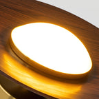 Modern Wood-Effect Round Flush Mount Ceiling Light With Integrated LED — Ashbury Home & Living
