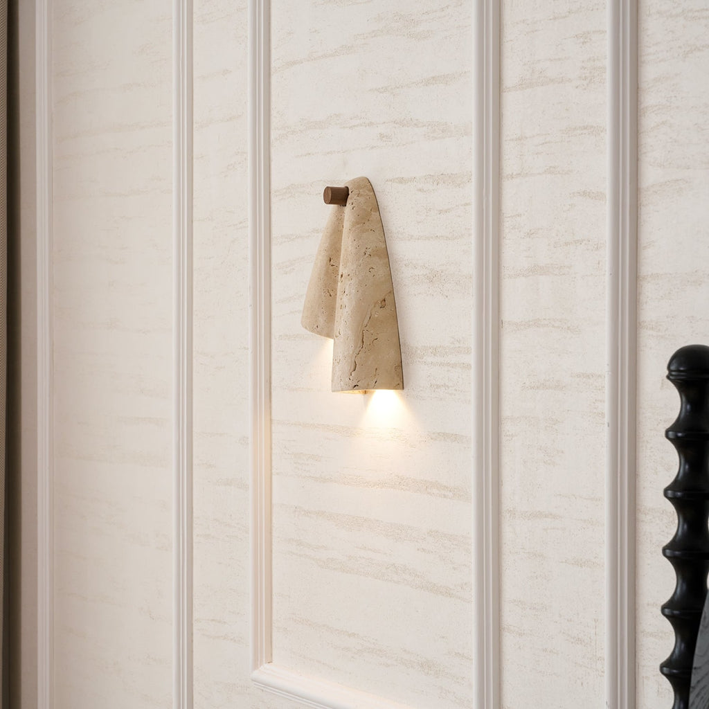Modern Travertine Wall Light With Warm LED Glow — Ashbury Home & Living