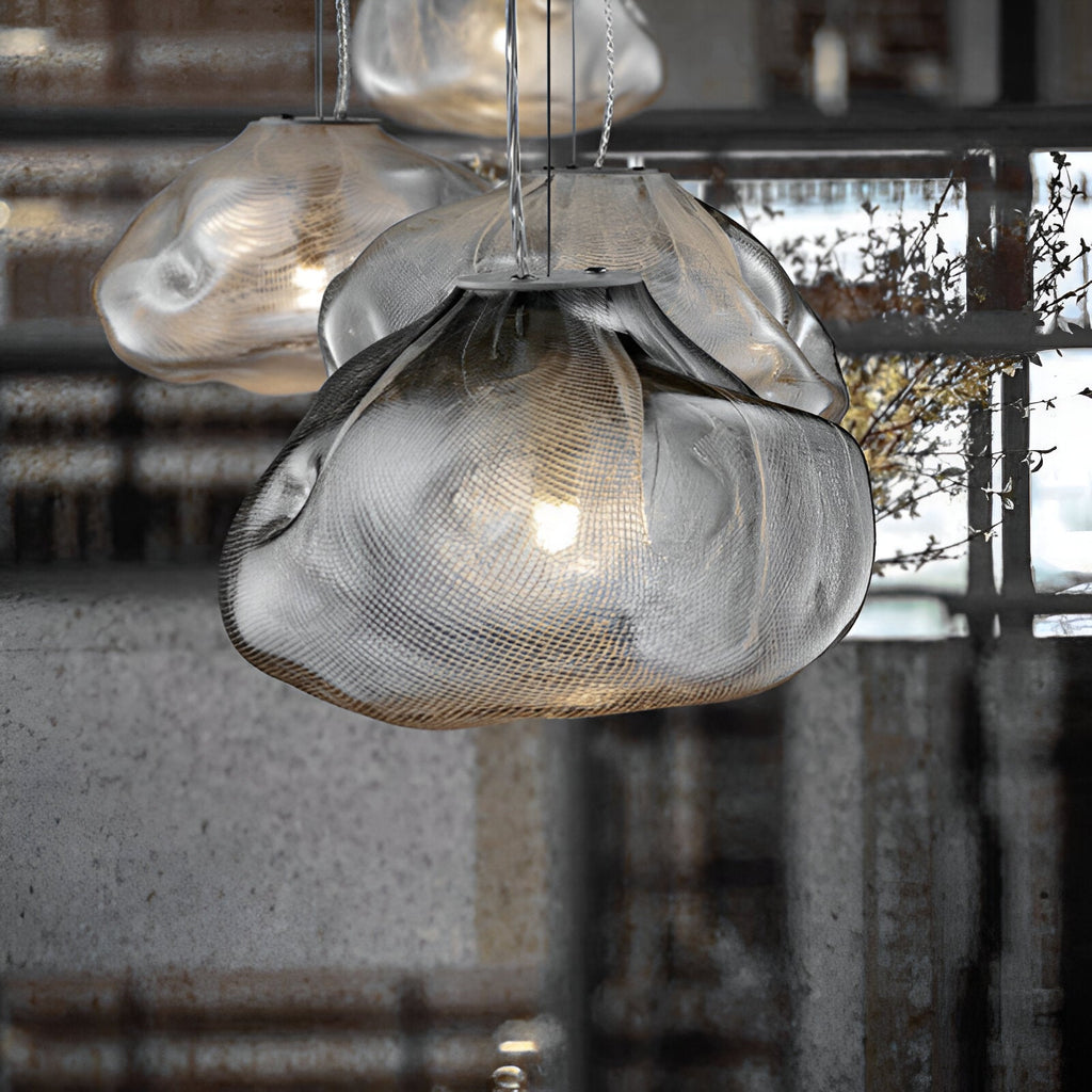 Minimalist Cloud Glass Pendant Light LED Light With Adjustable Cable